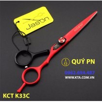 KÉO CẮT TÓC TAY TRÁI JASON ĐỎ ĐEN KCT-K33C